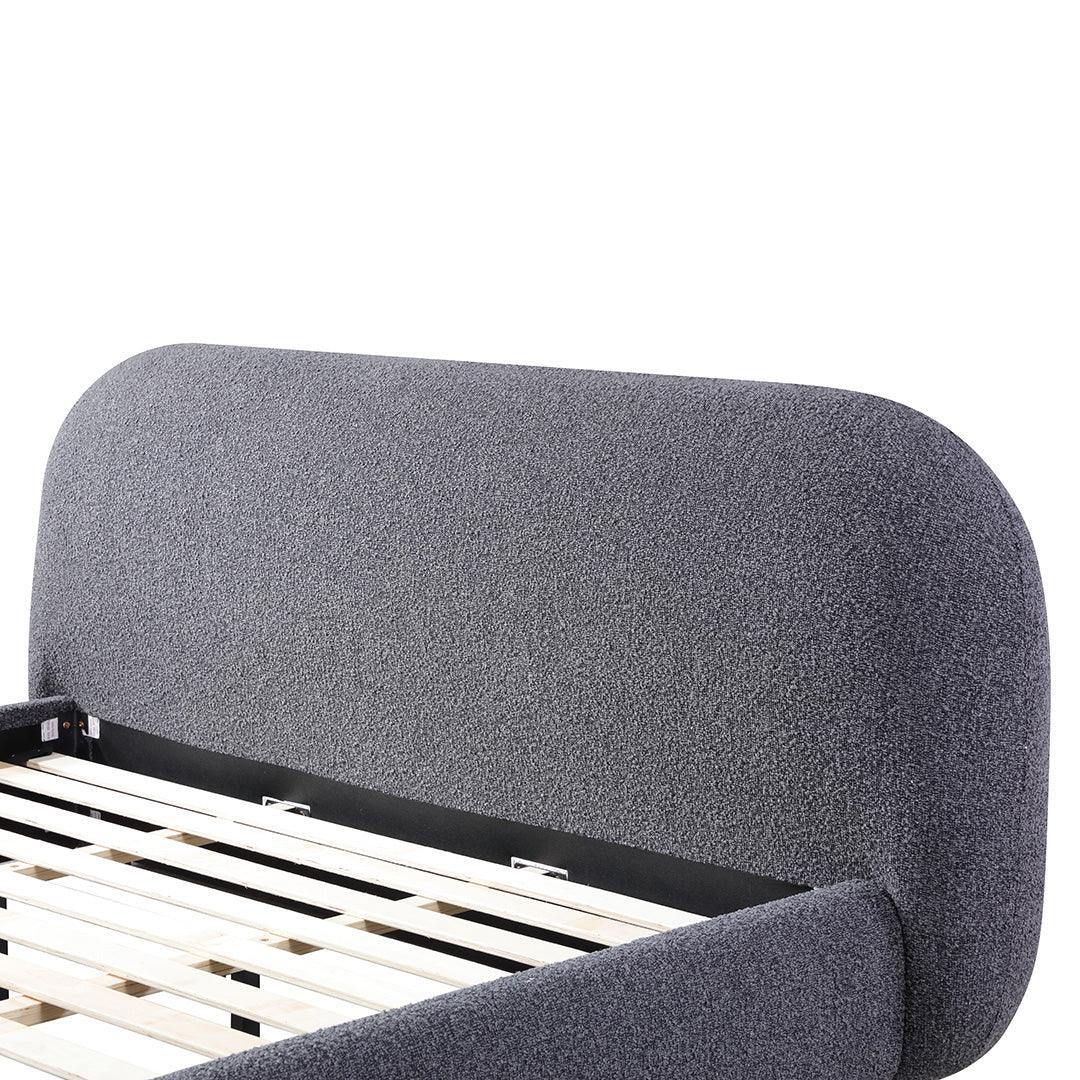 CBD8397-YO Queen Bed Frame - Charcoal Pepper Boucle - Furniture Castle