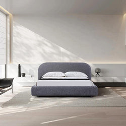 CBD8398-YO King Bed Frame - Charcoal Pepper Boucle - Furniture Castle