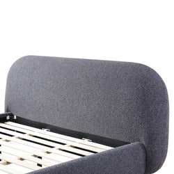 CBD8398-YO King Bed Frame - Charcoal Pepper Boucle - Furniture Castle