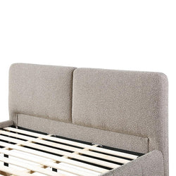 CBD8401-YO King Bed Frame - Olive Brown Boucle - Furniture Castle