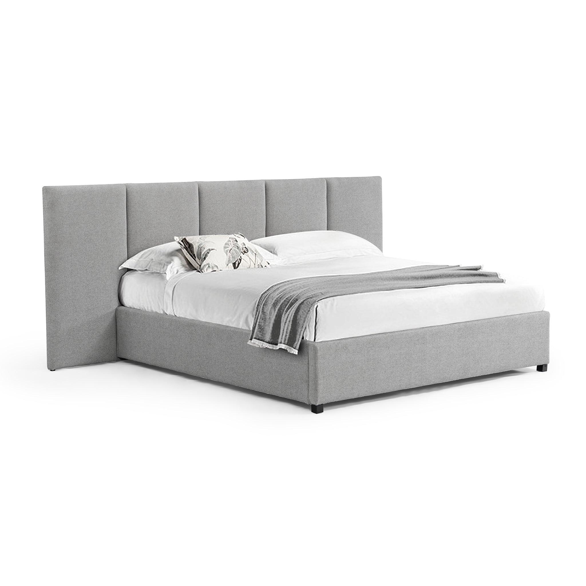 CBD8544-MI King Sized Bed Frame - Spec Grey with Storage - Furniture Castle