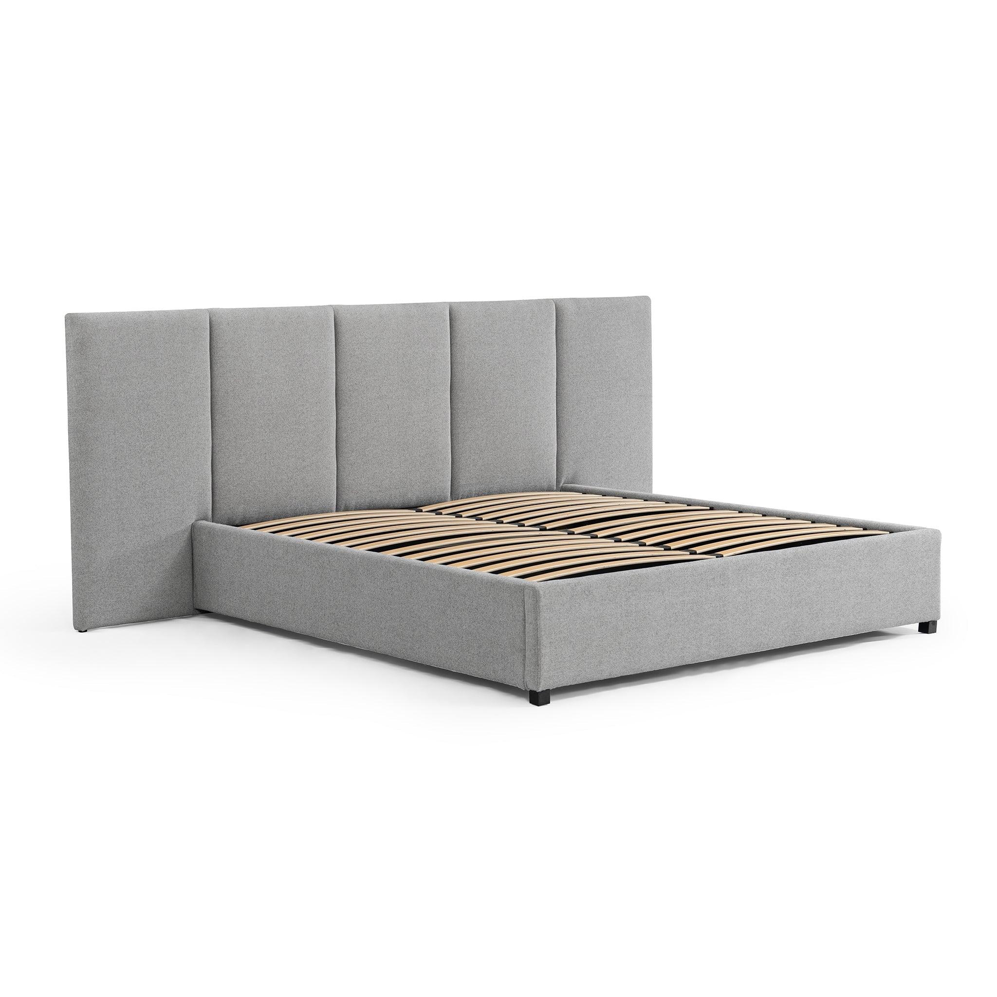 CBD8544-MI King Sized Bed Frame - Spec Grey with Storage - Furniture Castle