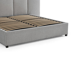 CBD8544-MI King Sized Bed Frame - Spec Grey with Storage - Furniture Castle
