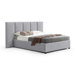 CBD8545-MI Queen Sized Bed Frame - Spec Grey with Storage - Furniture Castle