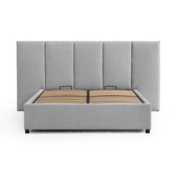 CBD8545-MI Queen Sized Bed Frame - Spec Grey with Storage - Furniture Castle