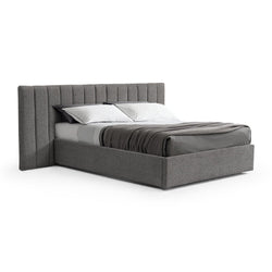 CBD8546-MI Wide Base King Bed Frame - Spec Charcoal with Storage - Furniture Castle