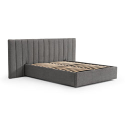 CBD8546-MI Wide Base King Bed Frame - Spec Charcoal with Storage - Furniture Castle
