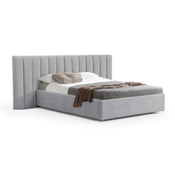 CBD8550-MI Wide Base Queen Bed Frame - Spec Grey with Storage - Furniture Castle