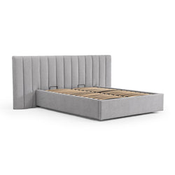 CBD8550-MI Wide Base Queen Bed Frame - Spec Grey with Storage - Furniture Castle