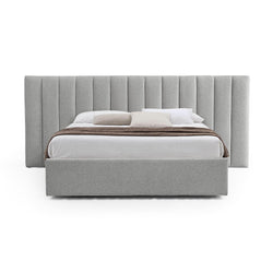 CBD8550-MI Wide Base Queen Bed Frame - Spec Grey with Storage - Furniture Castle