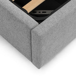 CBD8550-MI Wide Base Queen Bed Frame - Spec Grey with Storage - Furniture Castle