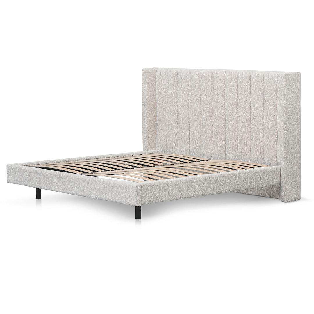 CBD8609-MI King Sized Bed Frame - Snow Boucle - Furniture Castle