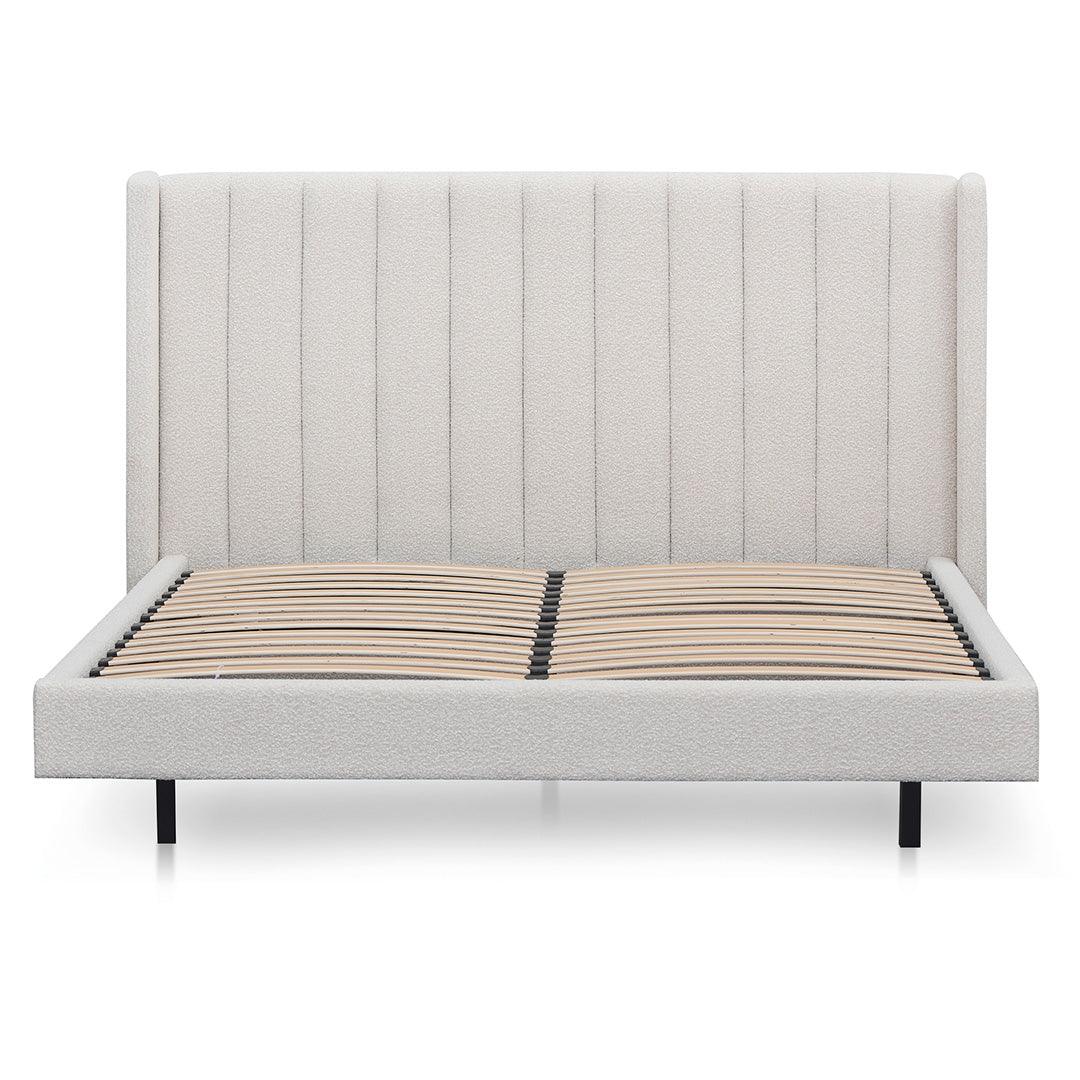 CBD8609-MI King Sized Bed Frame - Snow Boucle - Furniture Castle