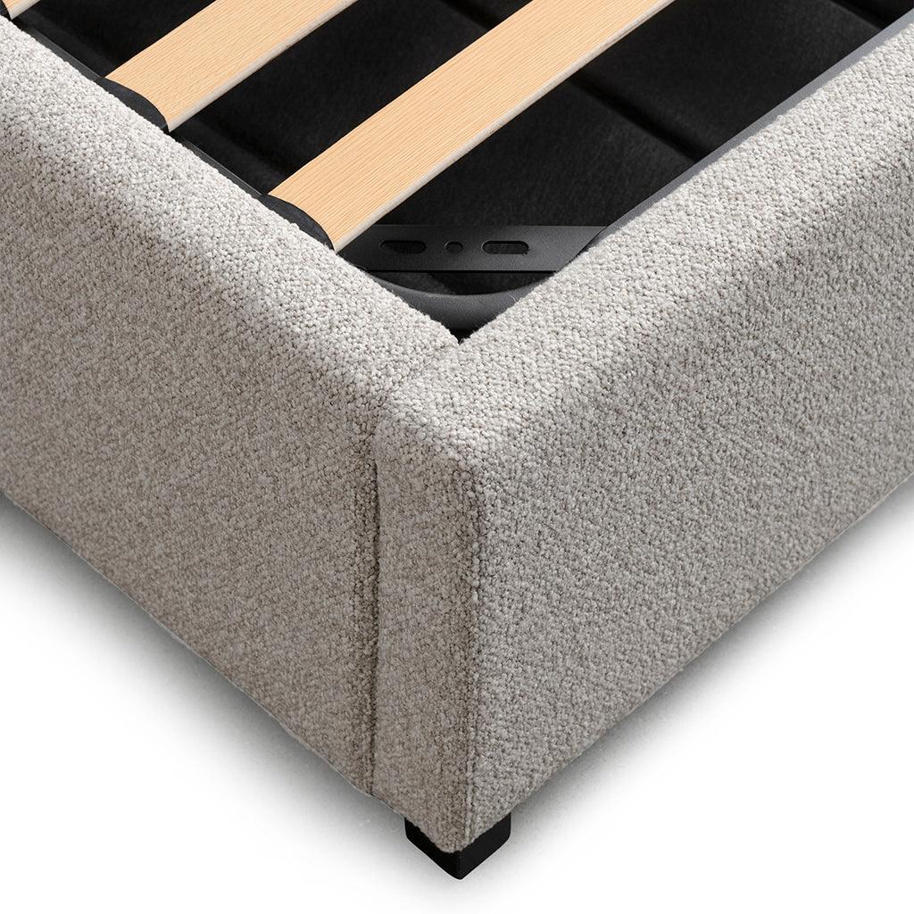 CBD8757-MI King Bed Frame - Clay Grey with Storage - Furniture Castle