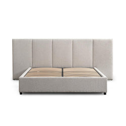 CBD8757-MI King Bed Frame - Clay Grey with Storage - Furniture Castle