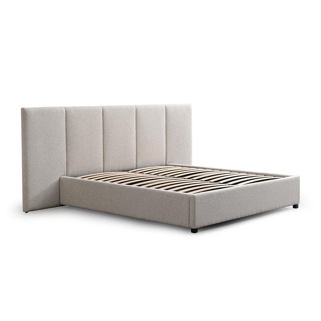 CBD8757-MI King Bed Frame - Clay Grey with Storage - Furniture Castle