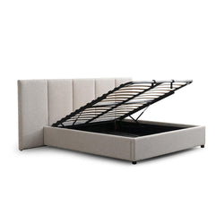 CBD8757-MI King Bed Frame - Clay Grey with Storage - Furniture Castle