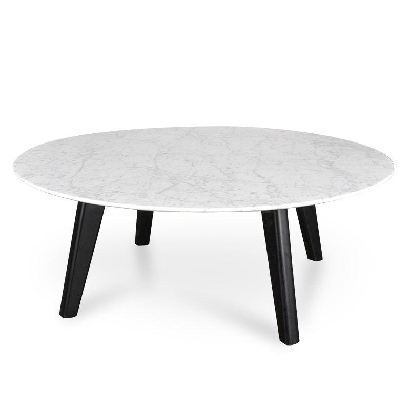 CCF2008-SD 100cm Marble Coffee Table with Black Legs - Furniture Castle