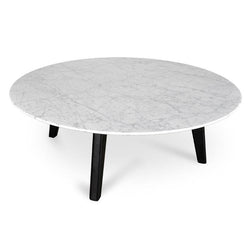CCF2008-SD 100cm Marble Coffee Table with Black Legs - Furniture Castle