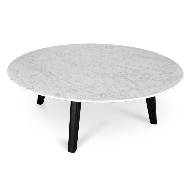 CCF2008-SD 100cm Marble Coffee Table with Black Legs - Furniture Castle