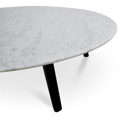 CCF2008-SD 100cm Marble Coffee Table with Black Legs - Furniture Castle