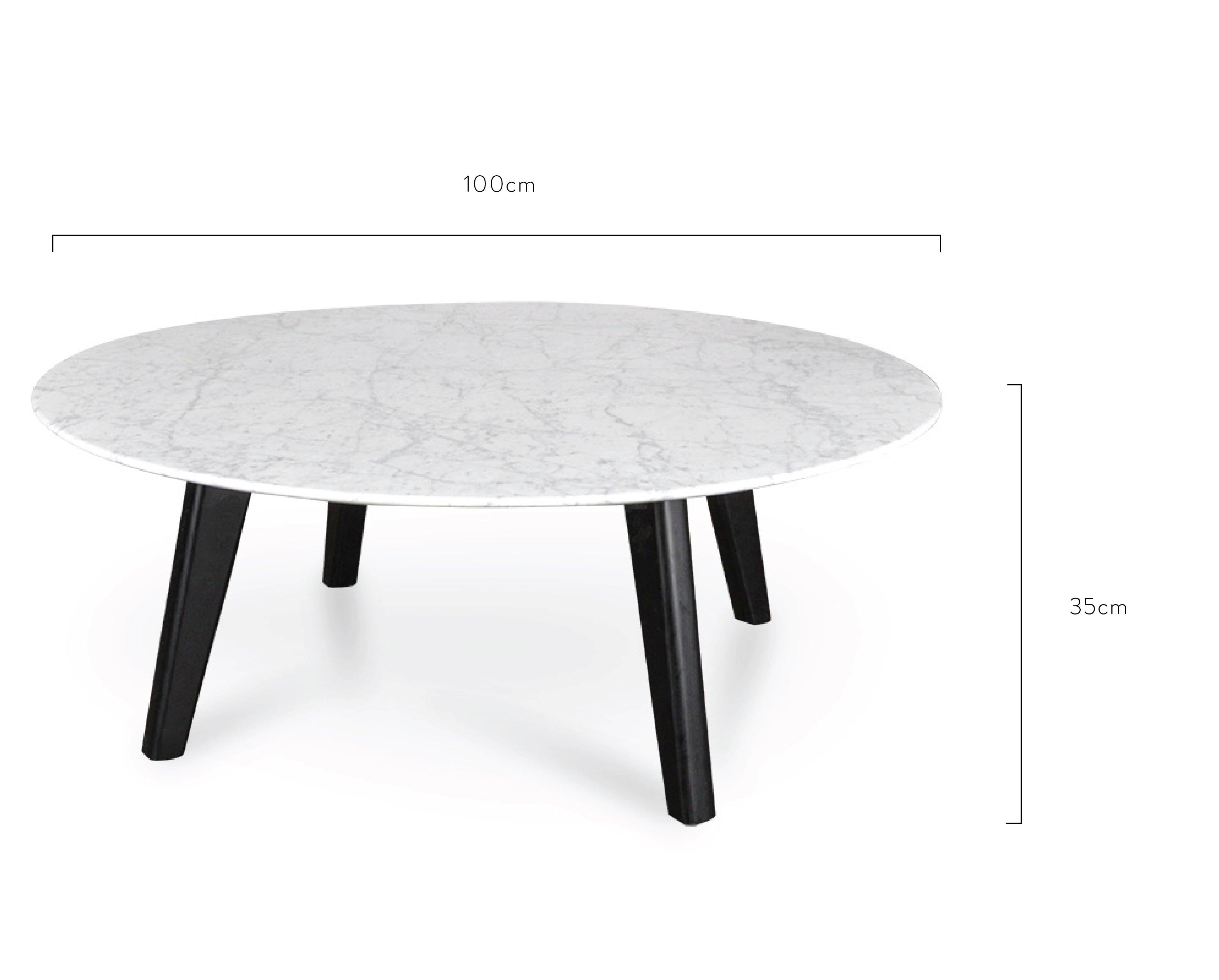 CCF2008-SD 100cm Marble Coffee Table with Black Legs - Furniture Castle