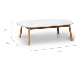 CCF2012-SD 110cm Marble Coffee Table - Natural Base - Furniture Castle