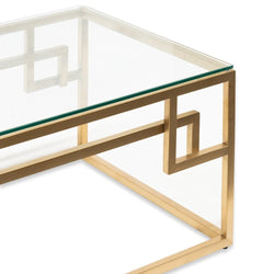 CCF2421-BS 1.2m Coffee Table - Glass Top - Brushed Gold Base - Furniture Castle