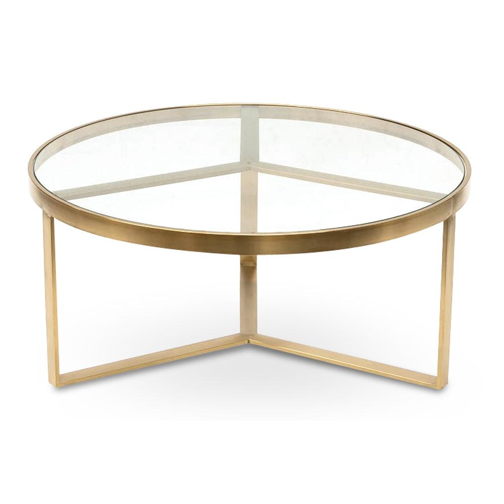 CCF2427-BS 90cm Coffee Table - Brushed Gold Base - Furniture Castle