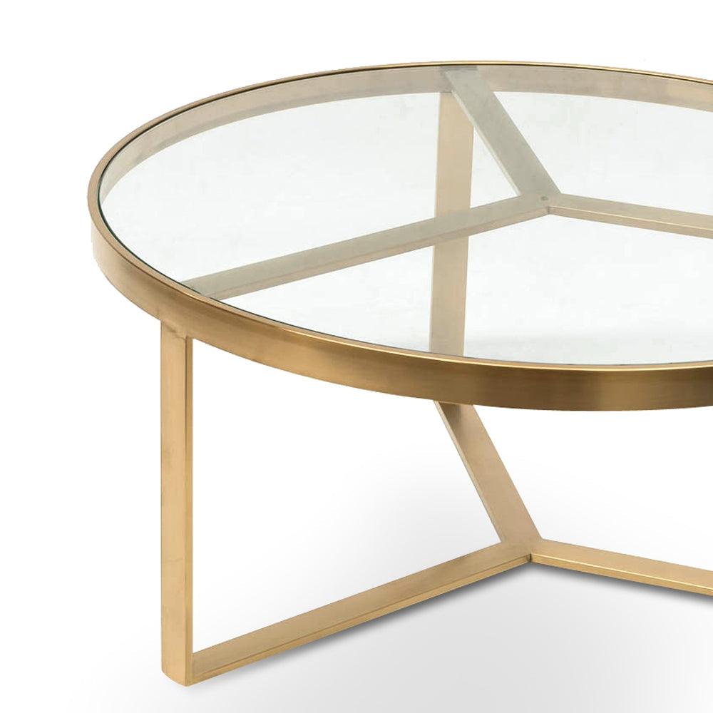 CCF2427-BS 90cm Coffee Table - Brushed Gold Base - Furniture Castle