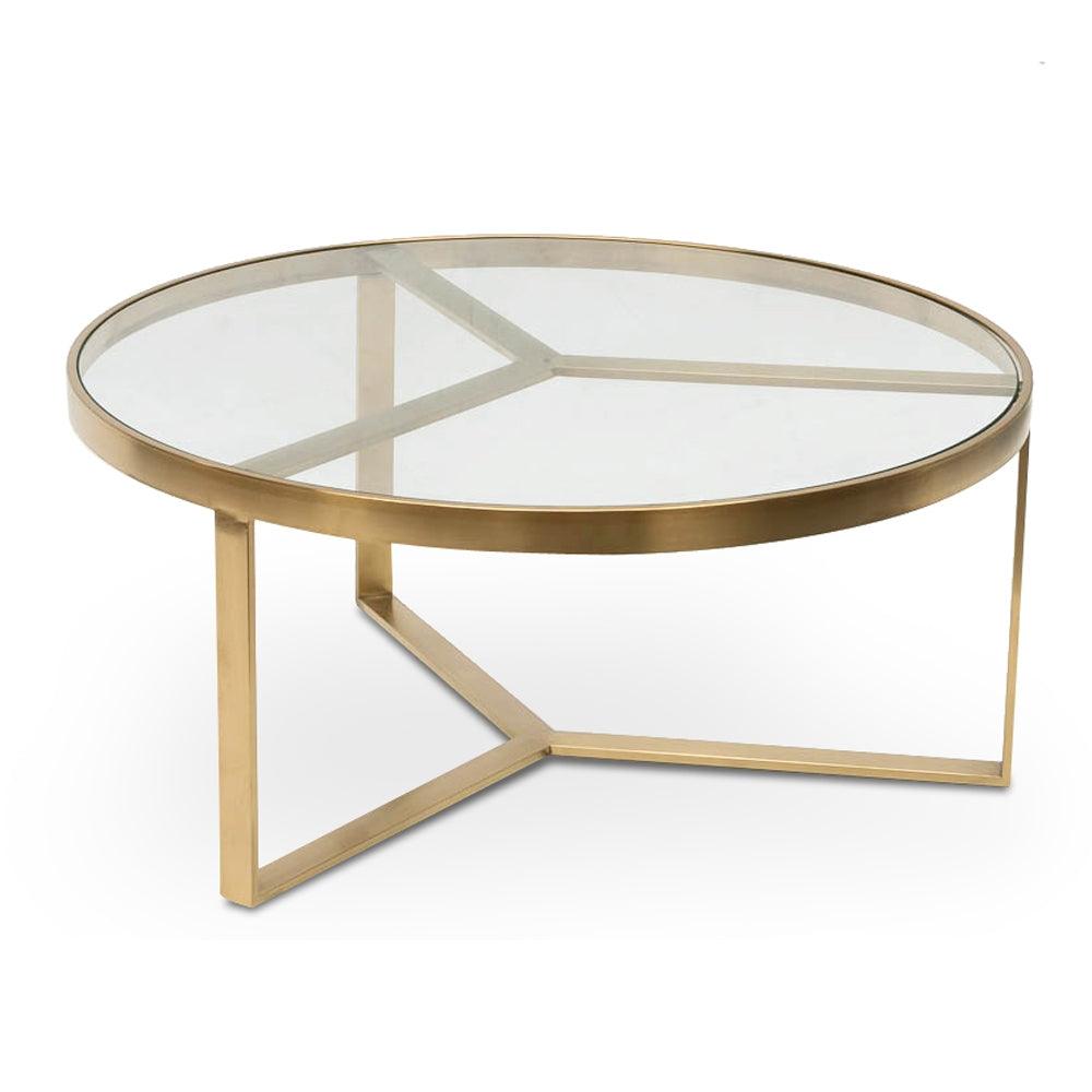 CCF2427-BS 90cm Coffee Table - Brushed Gold Base - Furniture Castle