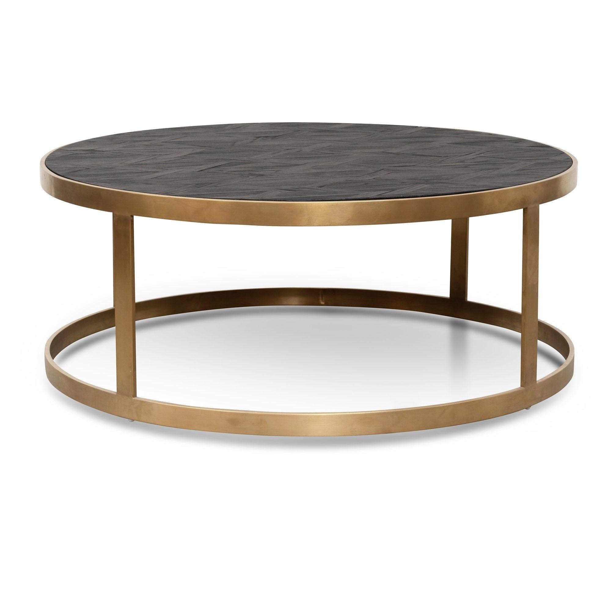 CCF2794-NI - Coffee Table - Black - Golden Base - Furniture Castle