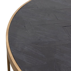 CCF2794-NI - Coffee Table - Black - Golden Base - Furniture Castle