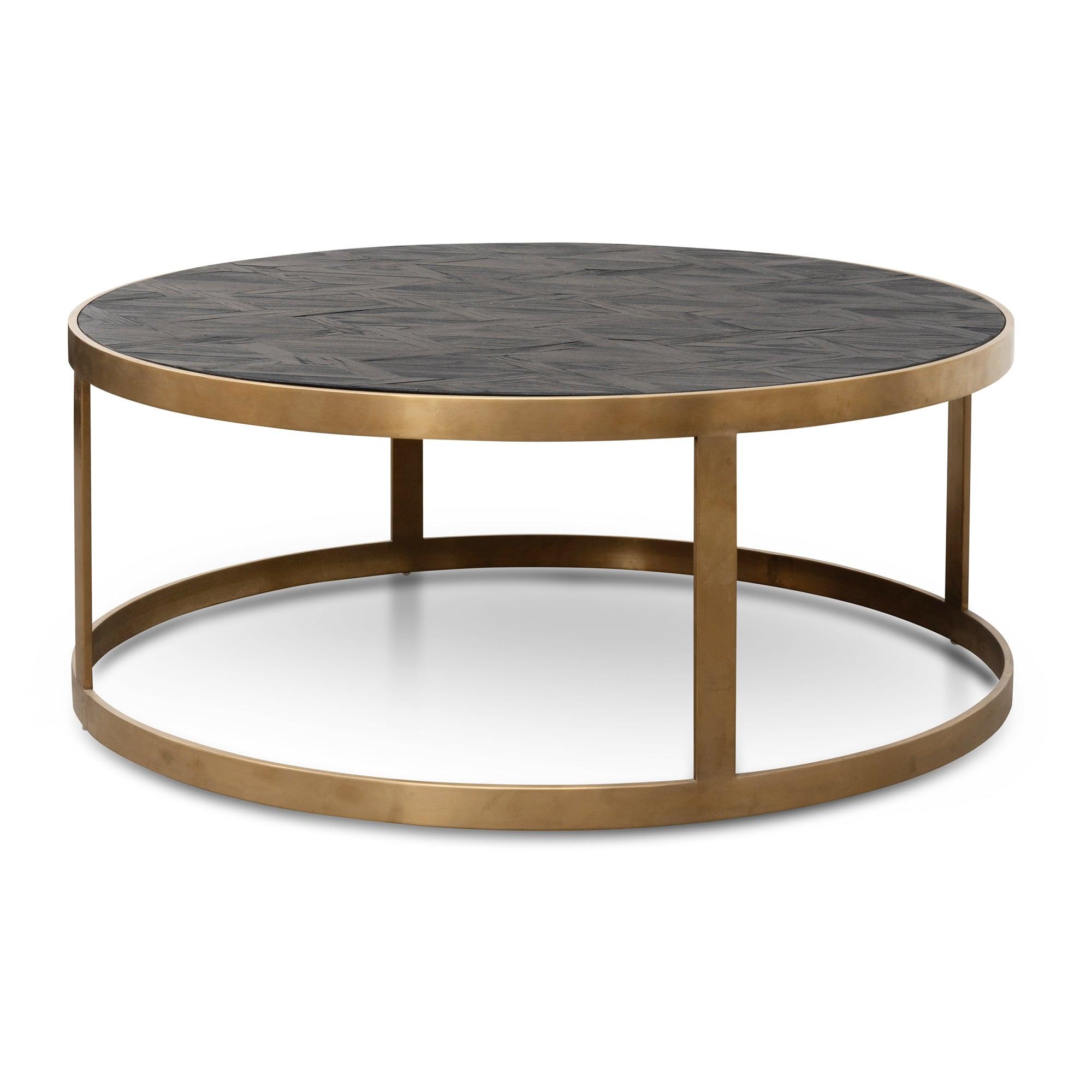 CCF2794-NI - Coffee Table - Black - Golden Base - Furniture Castle