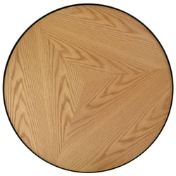 CCF388L-BB 90x45cm Round Coffee Table - Natural Top - Black Frame - Furniture Castle