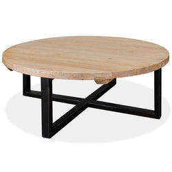 CCF425 Reclaimed 100cm Round Coffee Table - Furniture Castle