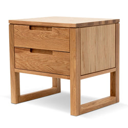 CCF490 2 Drawer Wooden Bedside Table - Natural Oak - Furniture Castle