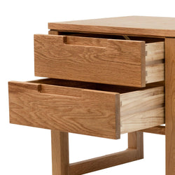 CCF490 2 Drawer Wooden Bedside Table - Natural Oak - Furniture Castle