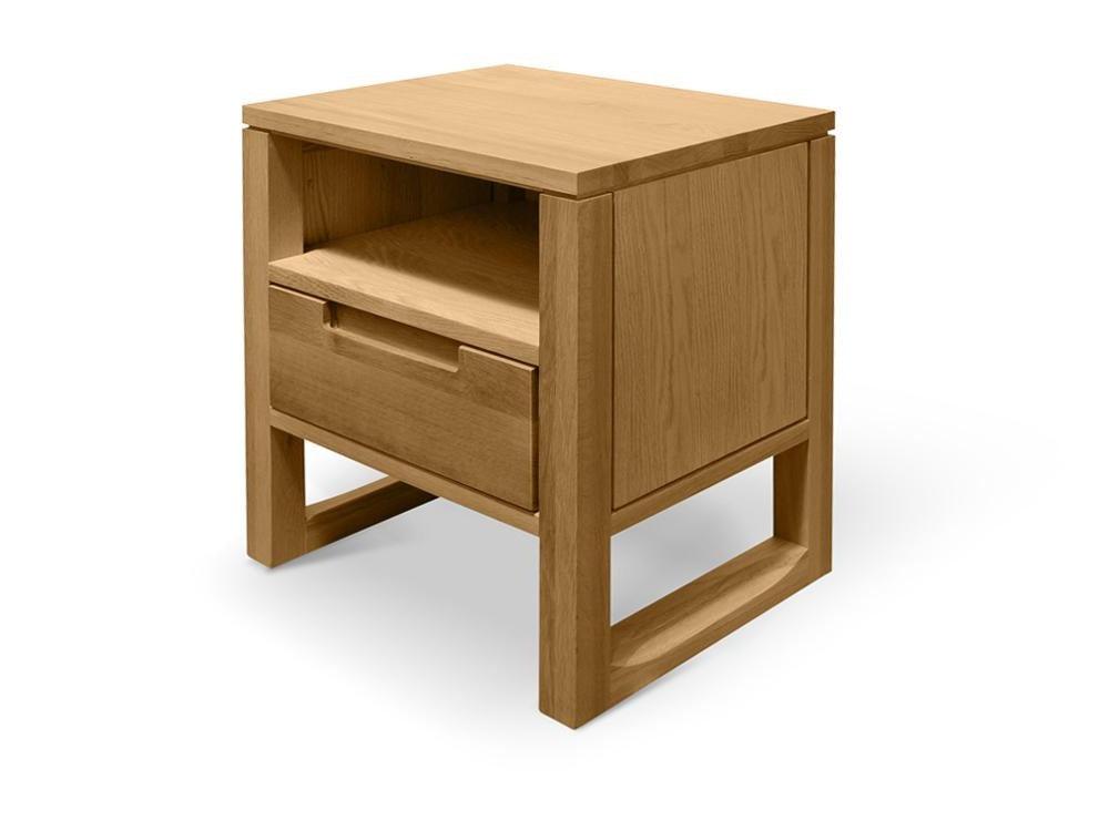 CCF500 1 Drawer Wooden Bedside Table - Natural Oak - Furniture Castle