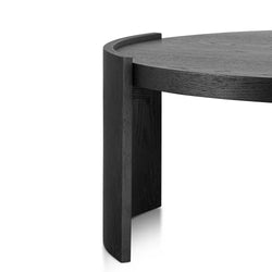 CCF6416-CN 100cm Wooden Round Coffee Table - Black - Furniture Castle