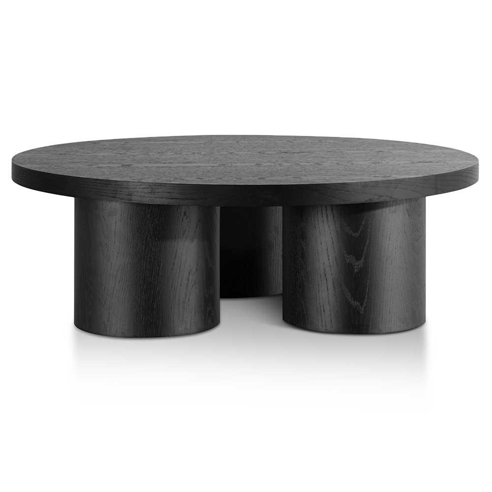 CCF6417-CN 100cm Wooden Round Coffee Table - Black - Furniture Castle