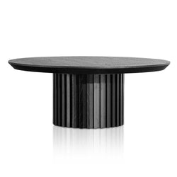 CCF6419-CN 90cm Wooden Round Coffee Table - Black - Furniture Castle