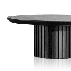 CCF6419-CN 90cm Wooden Round Coffee Table - Black - Furniture Castle