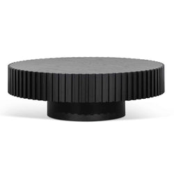 CCF6453-CN Oak Round Coffee Table - Black - Furniture Castle