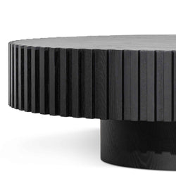 CCF6453-CN Oak Round Coffee Table - Black - Furniture Castle