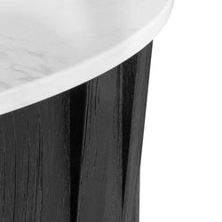 CCF6478-NI Porcelain Round marble Coffee Table - Black - Furniture Castle