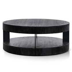 CCF6482-NI 100cm Round Coffee Table - Full Black - Furniture Castle