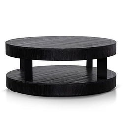 CCF6482-NI 100cm Round Coffee Table - Full Black - Furniture Castle
