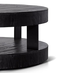 CCF6482-NI 100cm Round Coffee Table - Full Black - Furniture Castle