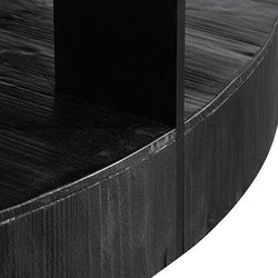 CCF6482-NI 100cm Round Coffee Table - Full Black - Furniture Castle